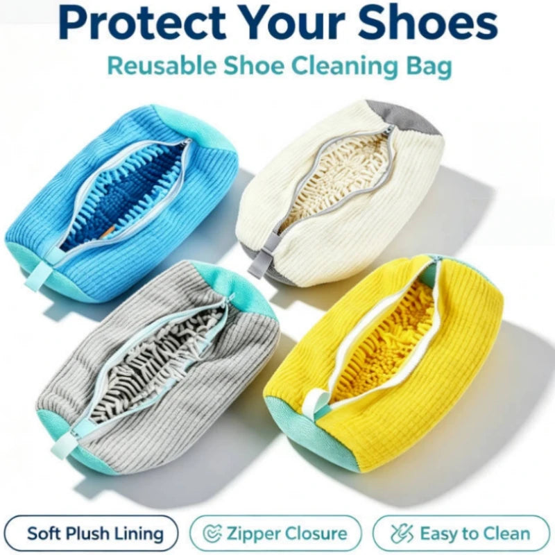 Washable shoe cleaning bag with a soft brush. Prime Pick